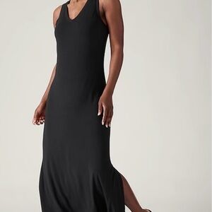 Athleta Elegant Black V-Neck Dress